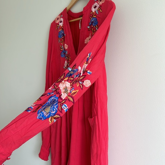 Free People Gauzy Mia Mini Dress Embroidered Flowers XS - Picture 6 of 14